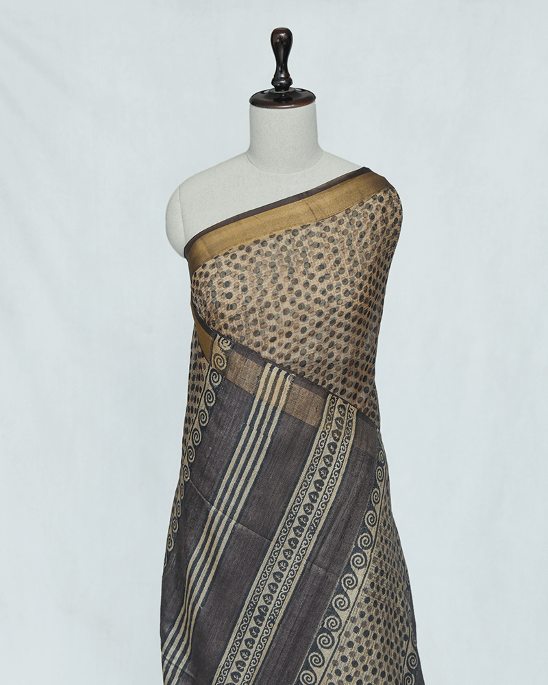 Dark Brown Organza Saree