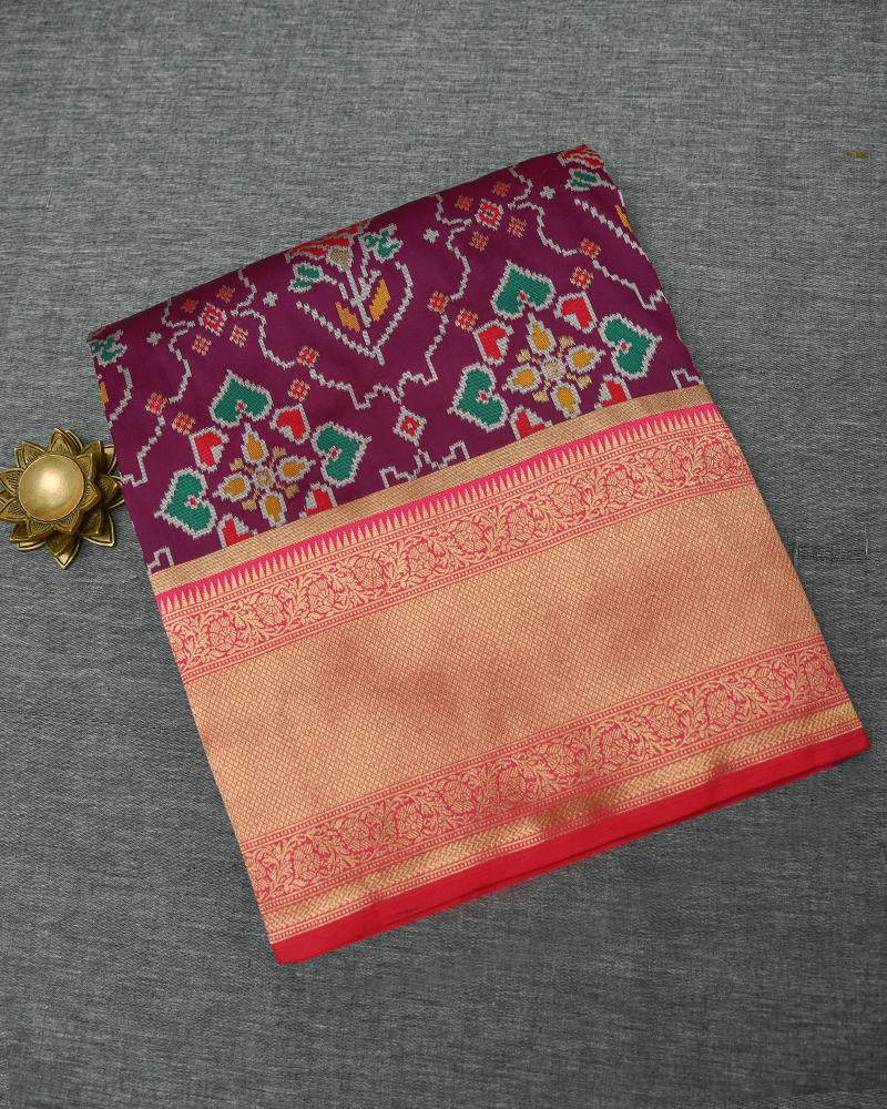 Deep Purple Patola Saree - Image 3
