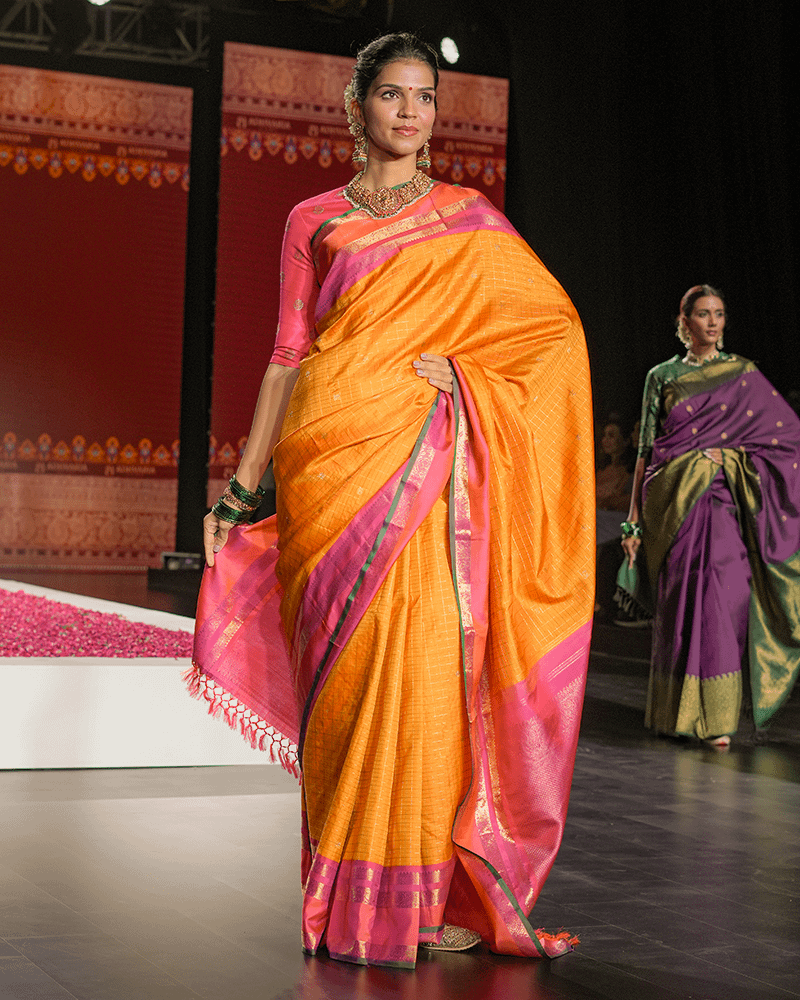 Mustard Yellow Kanchipuram Saree