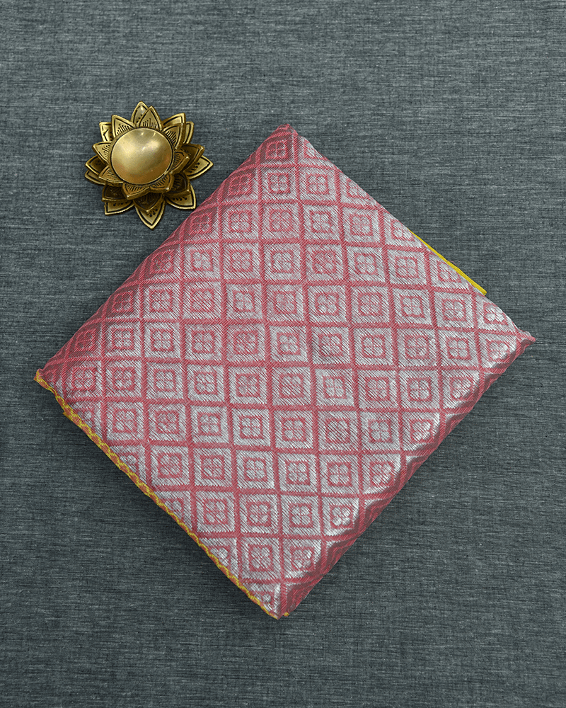 Peach Silver Saree - Image 3