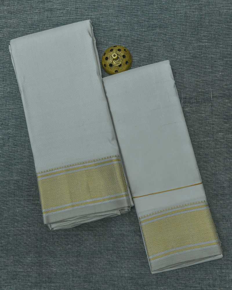 White Kanchipuram Dhoti