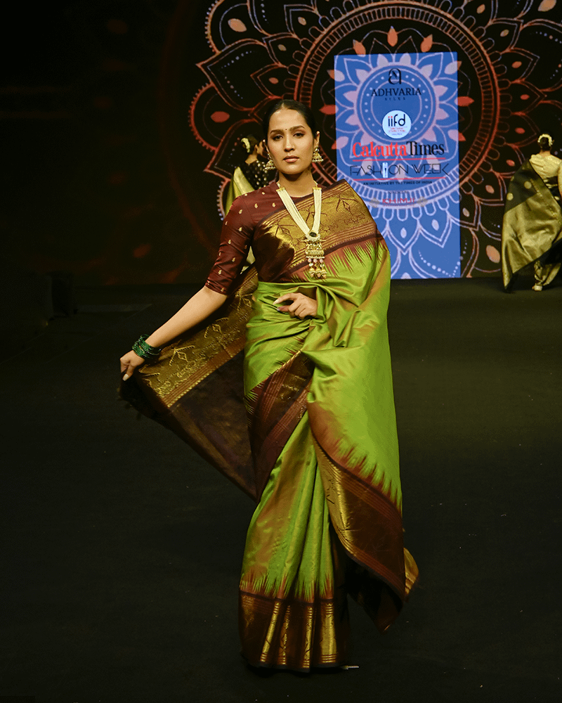 Green & Brown Kanjivaram Saree