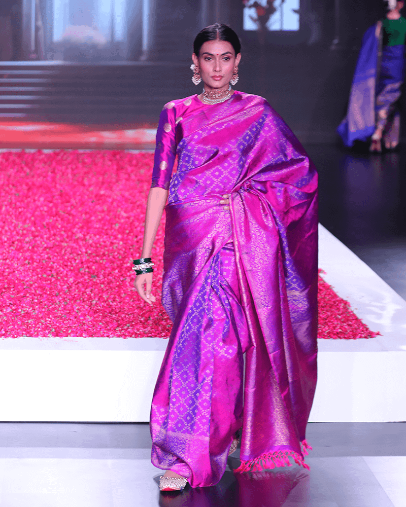 Vibrant Magenta Pink Kanjivaram Saree