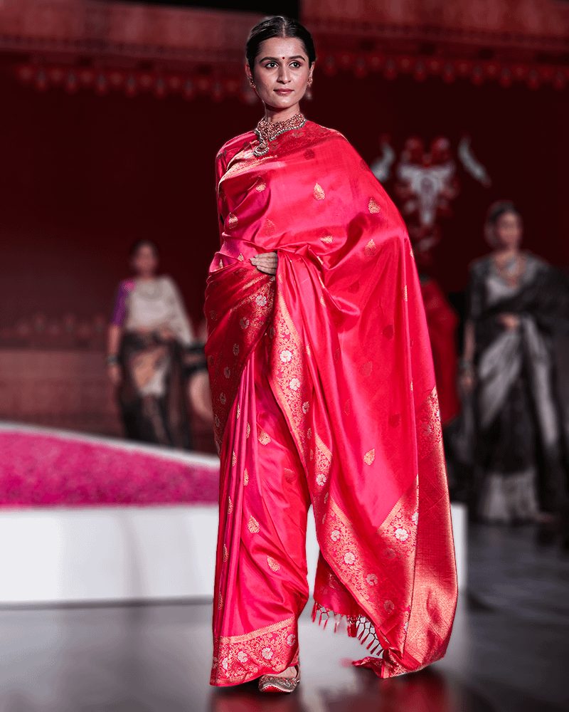 Crimnson Red Kanjivaram Saree