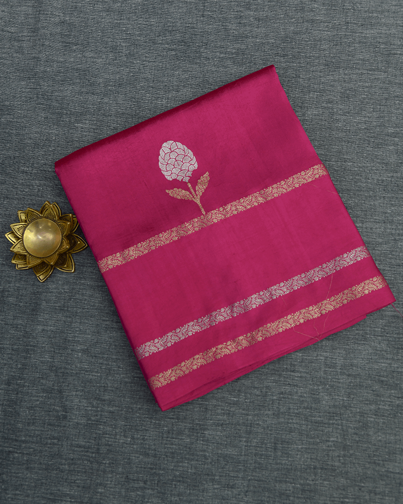 Fuchsia Banarasi Saree - Image 3