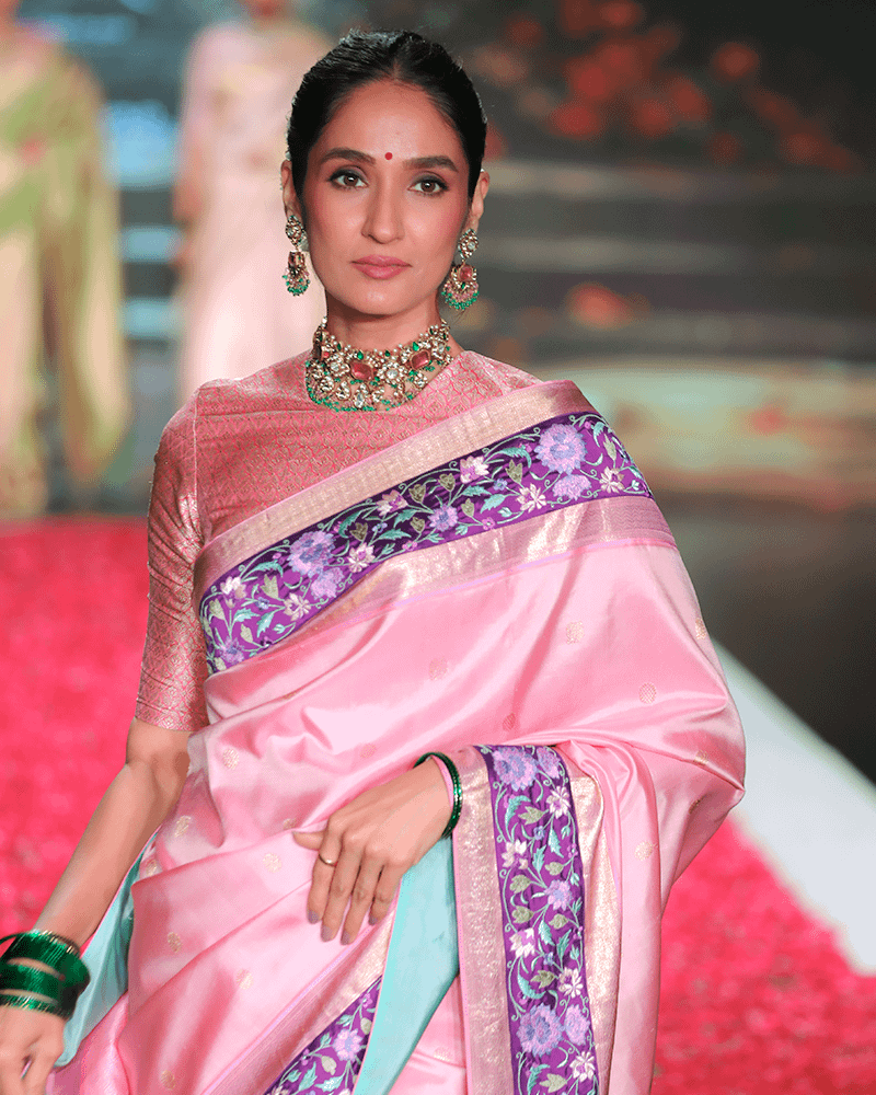 Pastel Pink Kanjivaram Saree - Image 2