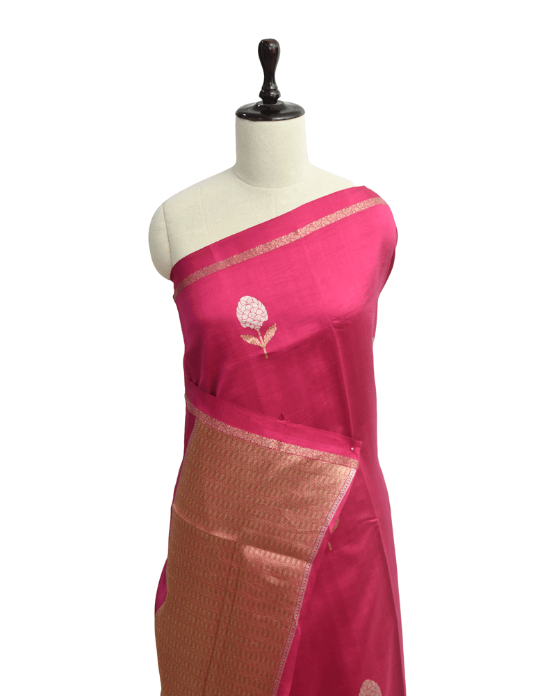 Fuchsia Banarasi Saree