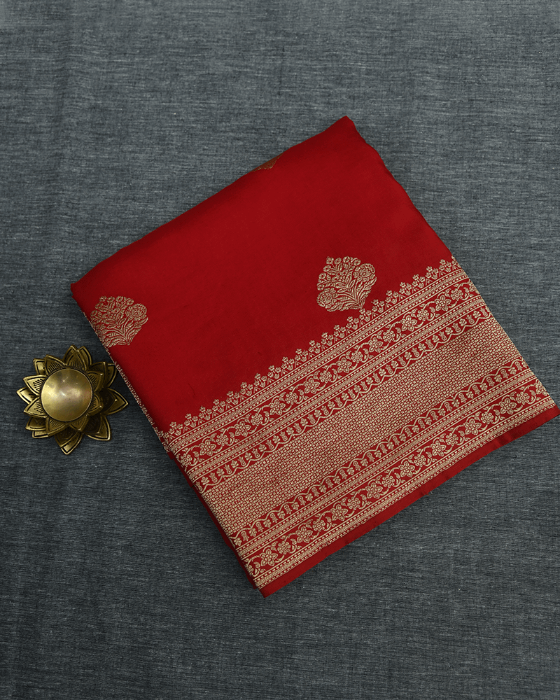 Red Banarasi Saree - Image 3