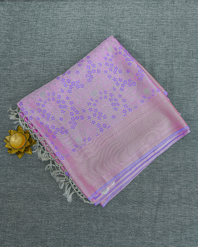 Lilac Kanjivaram Saree - Image 3