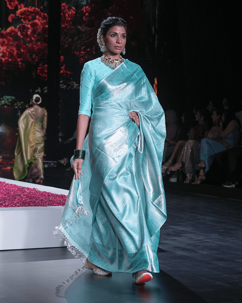 Icy Blue Kanjivaram Saree