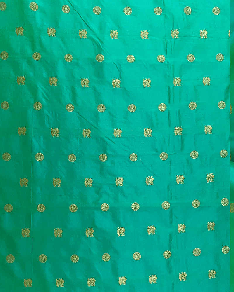 Sea Green Silk Fabric - Image 2