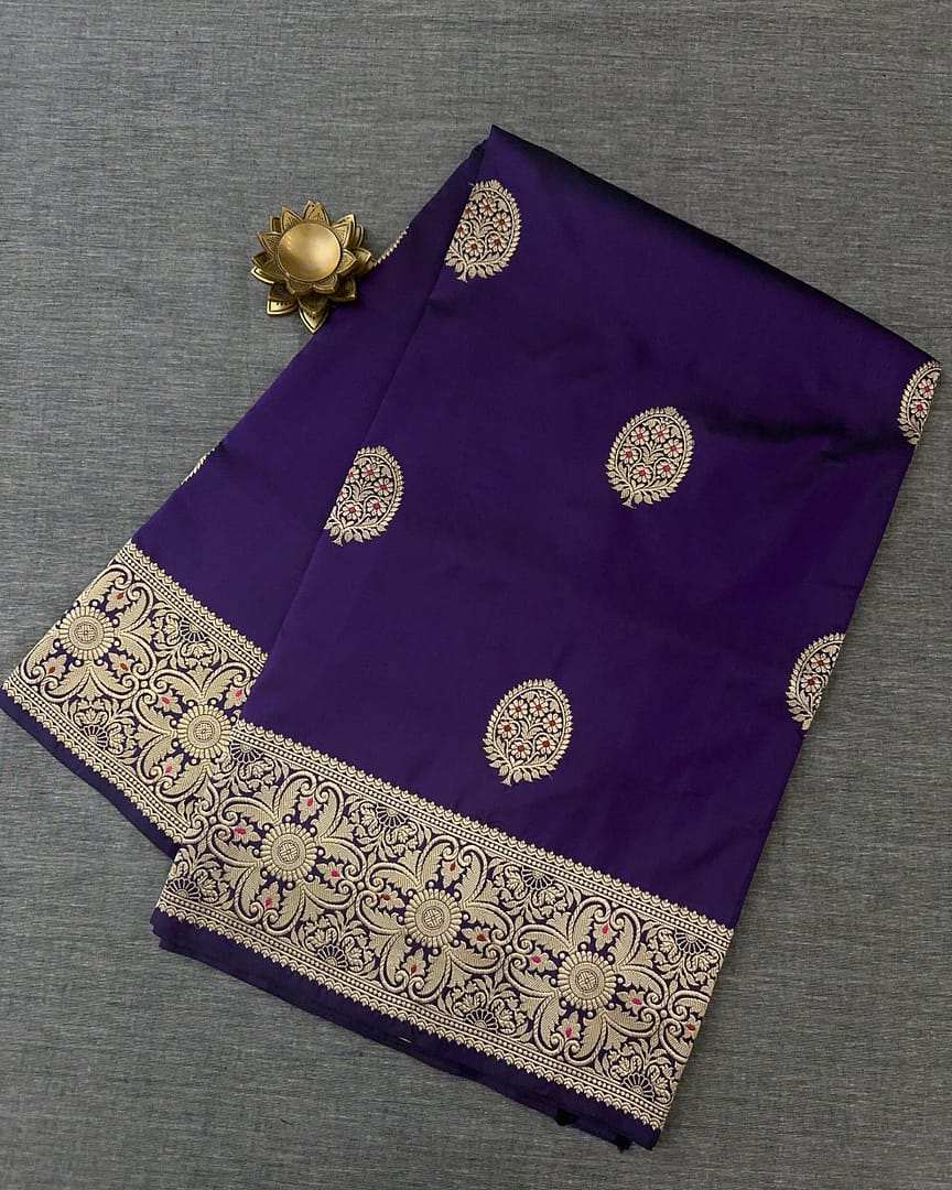 Regal Purple Silk Saree - Image 3