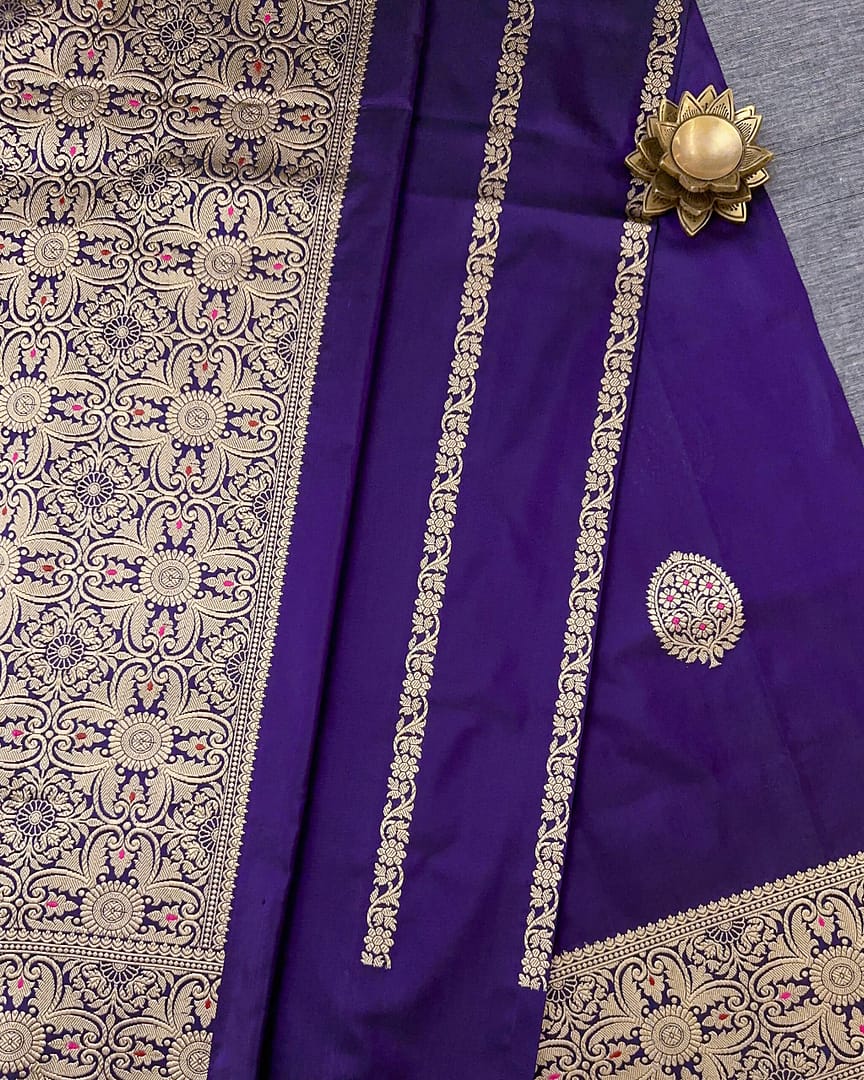 Regal Purple Silk Saree - Image 2